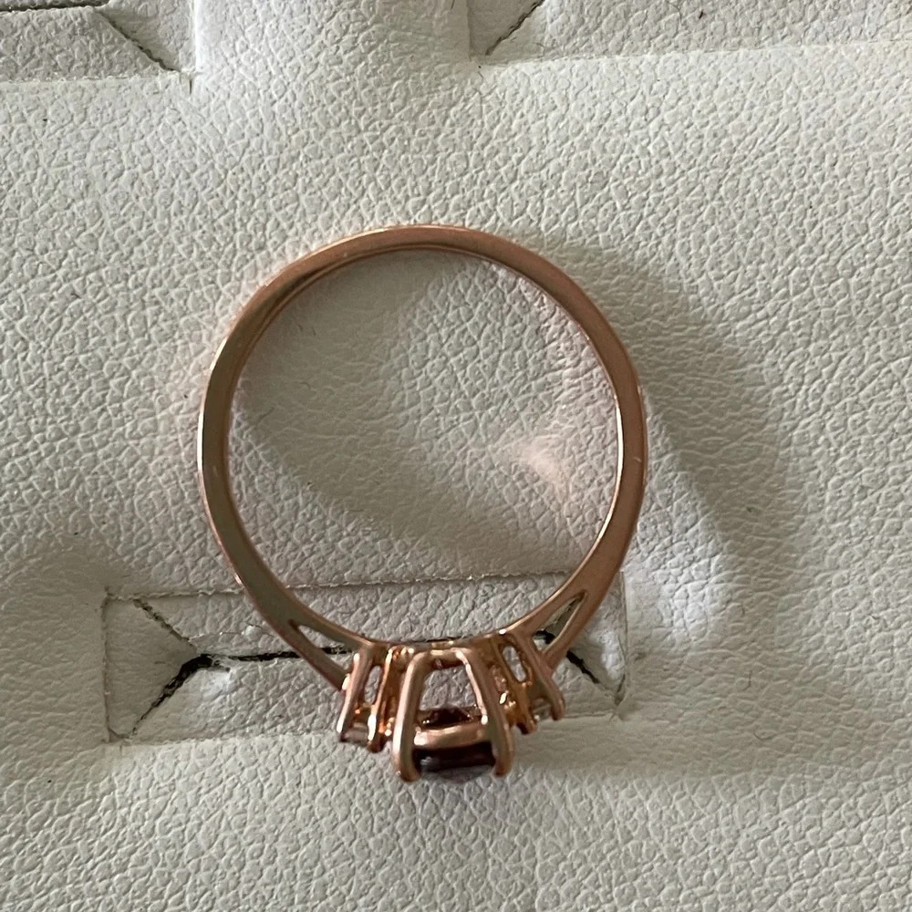 Brand New Garnet and Diamond 10k Rose Gold Ring $418 - Picture 4 of 7